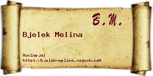Bjelek Melina névjegykártya
